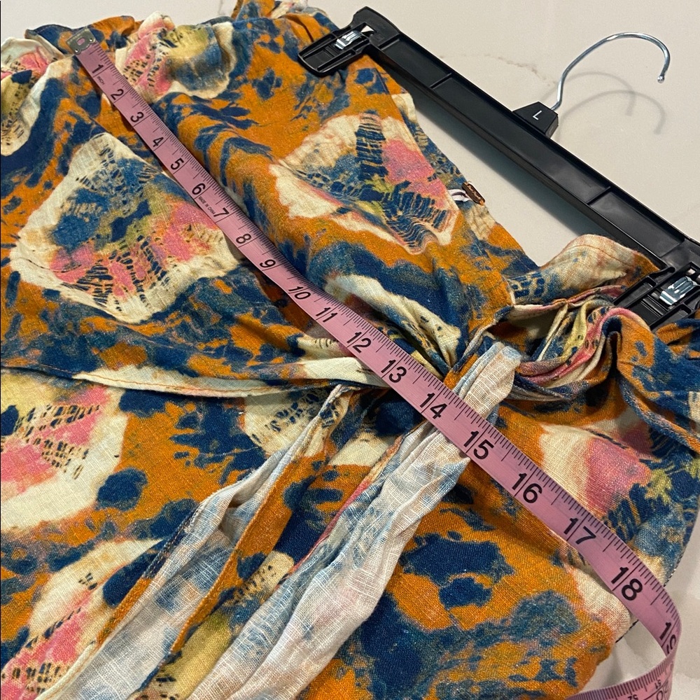 Free People Orange Tie-Waist Floral Wrap Mini Skirt - Picture 9 of 9